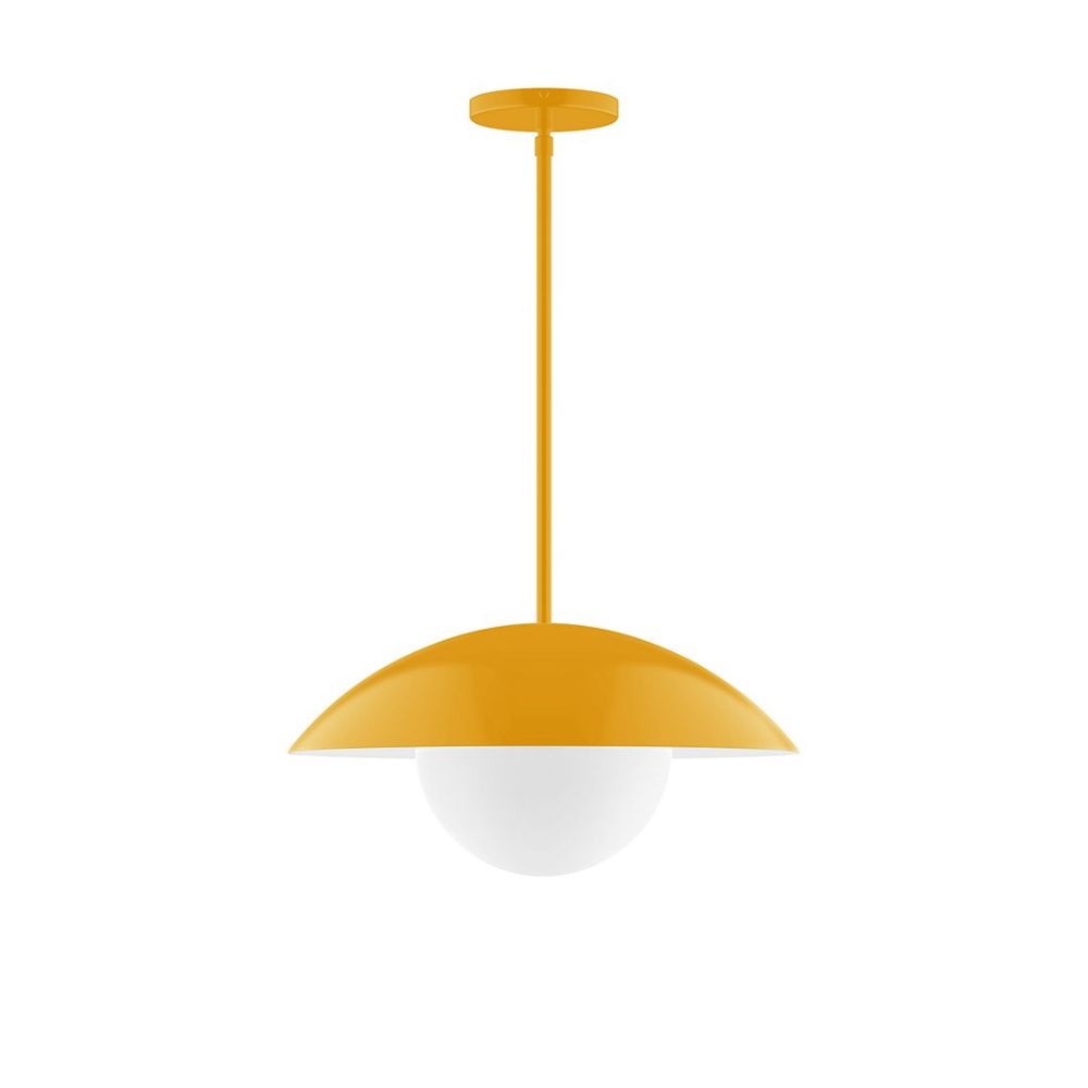 Montclair Lightworks STG438-G15-21 16" Axis Half Dome Stem Hung Pendant Bright Yellow Finish